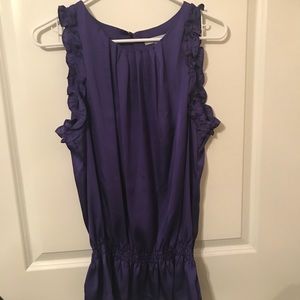 Silk Sleeveless Purple Top